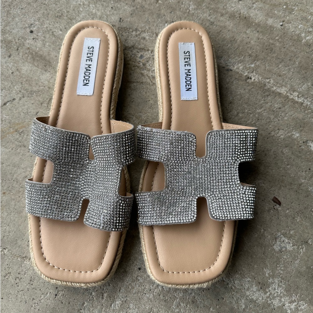 Steve Madden rhinestone sandals! Used condition.